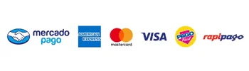 MercadoPago · American Express · Mastercard · Visa · Pago Fácil · Rapipago